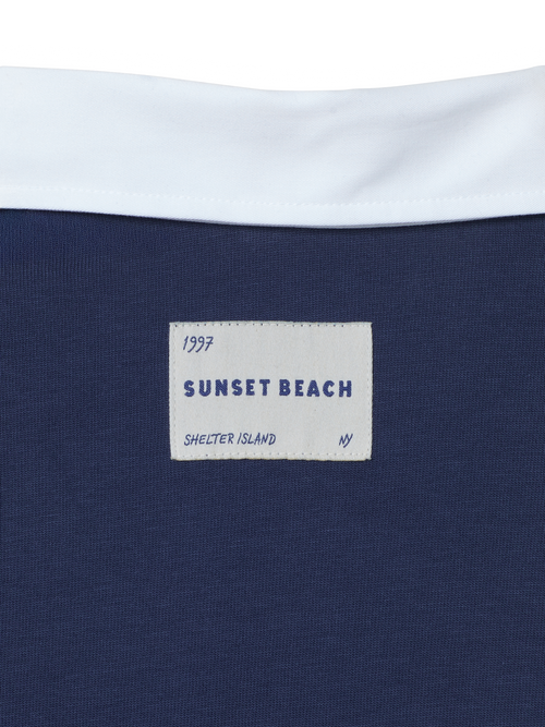 Crest Navy Long Sleeve Polo