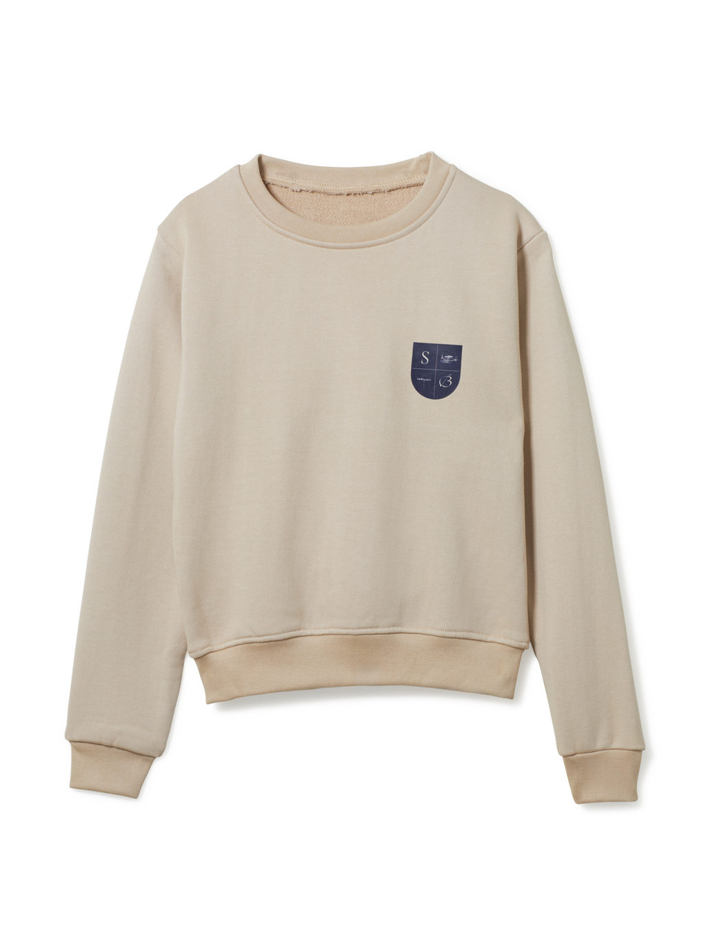 Crest Patch Oatmilk Crewneck